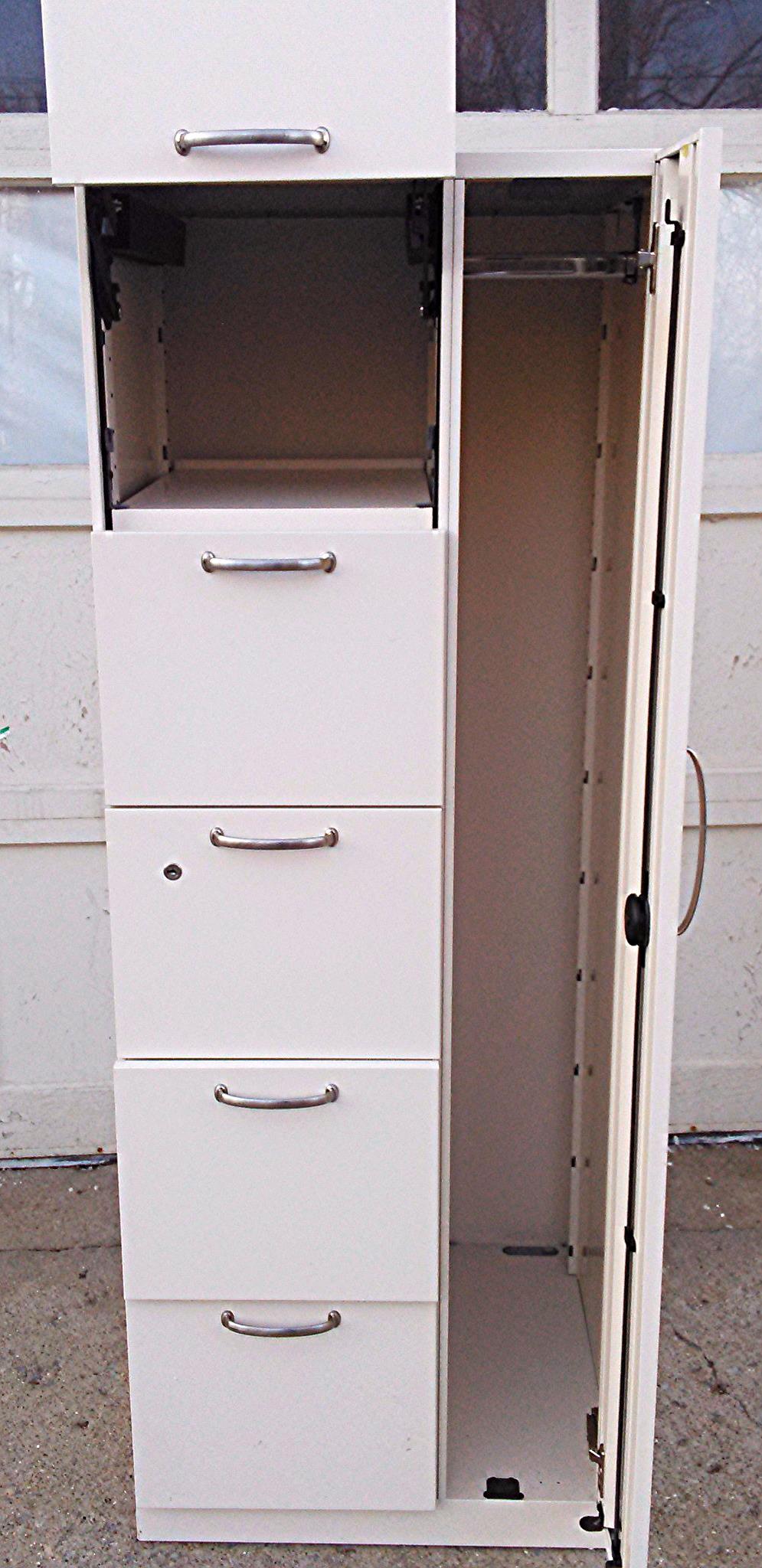 STEELCASE STORAGE TOWER WARDROBE Lab Office VerticalMetal File BOOKCASE CABINET