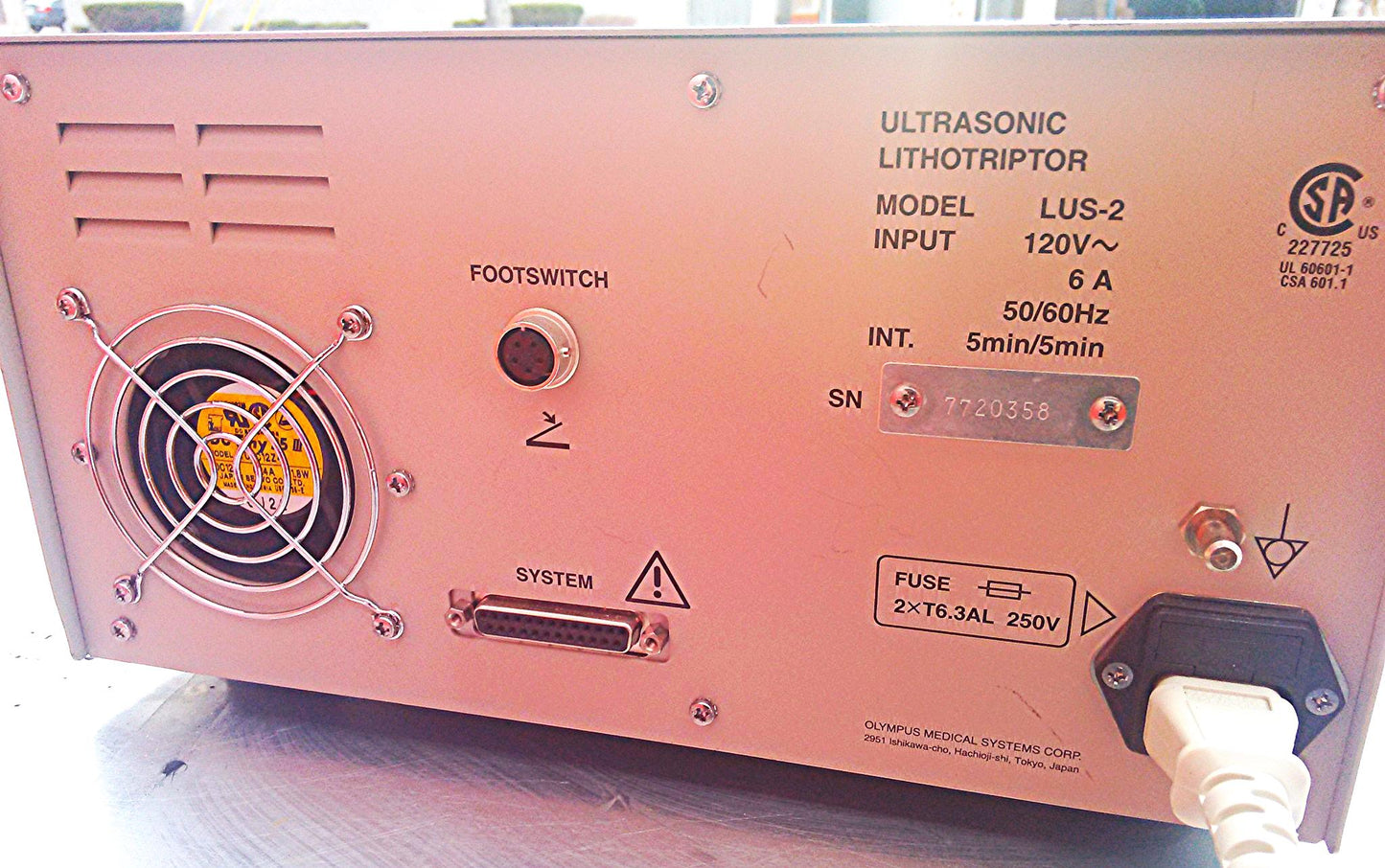 OLYMPUS ULTRASONIC LITHOTRIPTOR LUS-2 EASY-LOAD MASTERFLEX 7518-00 FREE SHIPPING