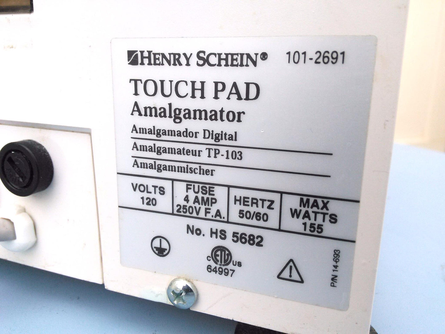 HENRY SCHEIN TOUCH PAD AMALGAMATOR TP-103 Triturator Capsule Shaker