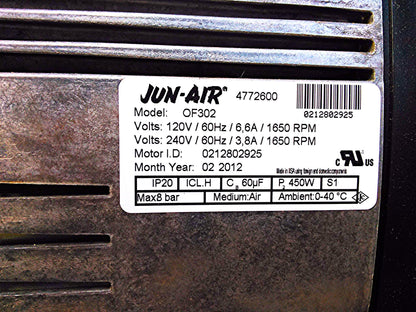 GAST JUN-AIR OF302 COMPRESSOR 25L DENTAL MEDICAL INDUSTRIAL MANUAL NORGREN REGUL