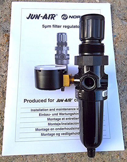 GAST JUN-AIR OF302 COMPRESSOR 25L DENTAL MEDICAL INDUSTRIAL MANUAL NORGREN REGUL