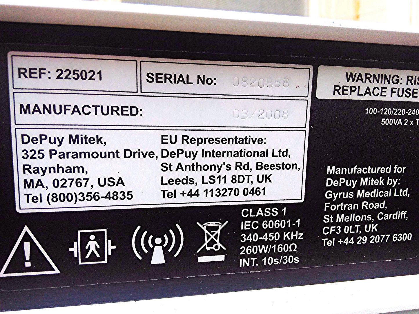 MITEK VAPR3  225021 ESU CAUTERY ELECTROSURGICAL GENERATOR OR 2084 FOOT CONTROL