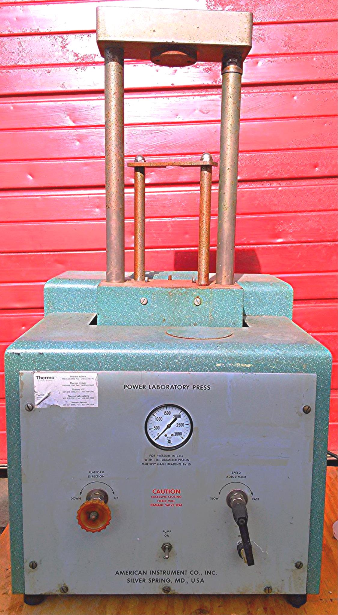 SLM AMINCO FRENCH PRESSURE CELL LABORATORY PRESS 3000psi Pressure WATCH VIDEO