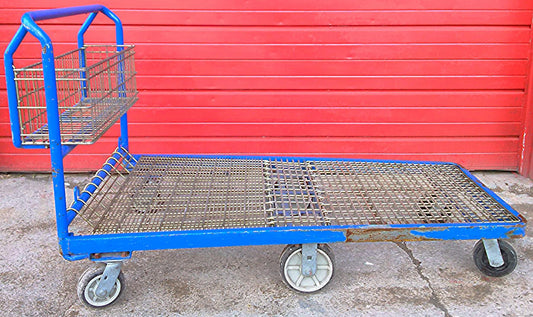 HEAVY DUTY LONG CART MESH & CASTERS 60" long x 32" wide