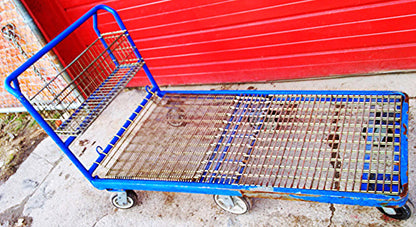 HEAVY DUTY LONG CART MESH & CASTERS 60" long x 32" wide