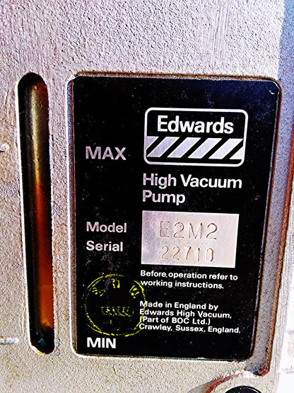 EDWARDS 2 TWO STAGE E2M2 Rotary Vane Dual Stage Mechanical Vacuum Pump WATCHVIDE