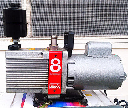 EDWARDS 8 E2M8 1/2 HP DUAL STAGE MECHANICAL ROTARY VANE VACUUM PUMP HYDROCARBON