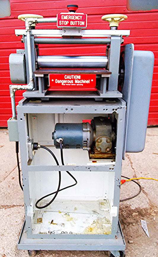 RARE 14" AB MANUFACTURING COLD ROLLING METAL TEMPER MILL EQUALIZER PRESS MACHINE