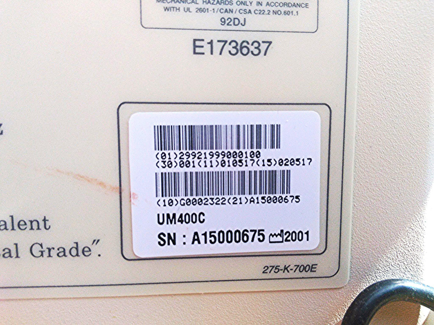 ULTRAMARK 400C ULTRASOUND PHILIPS 4.0 40mm PROBE MITSUBISHI P91 PRINTER CART