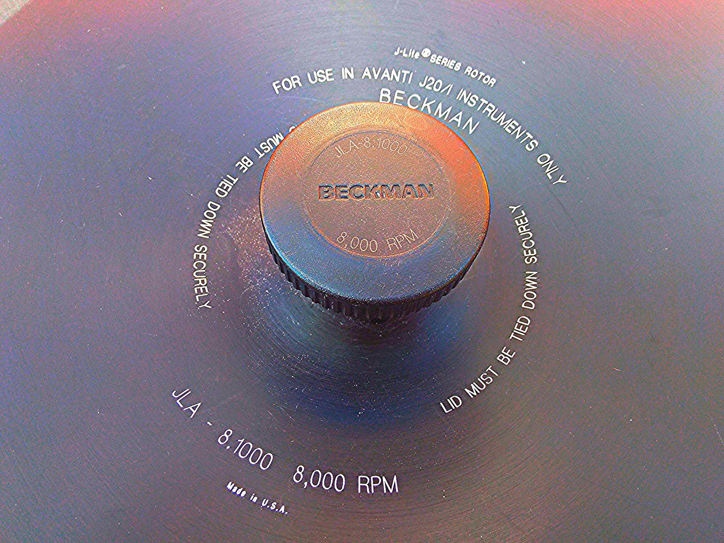 BECKMAN J-LITE JLA-8 8000 RPM 6 Liter CANISTER ROTOR AVANTI J20/i CENTRIFUGE