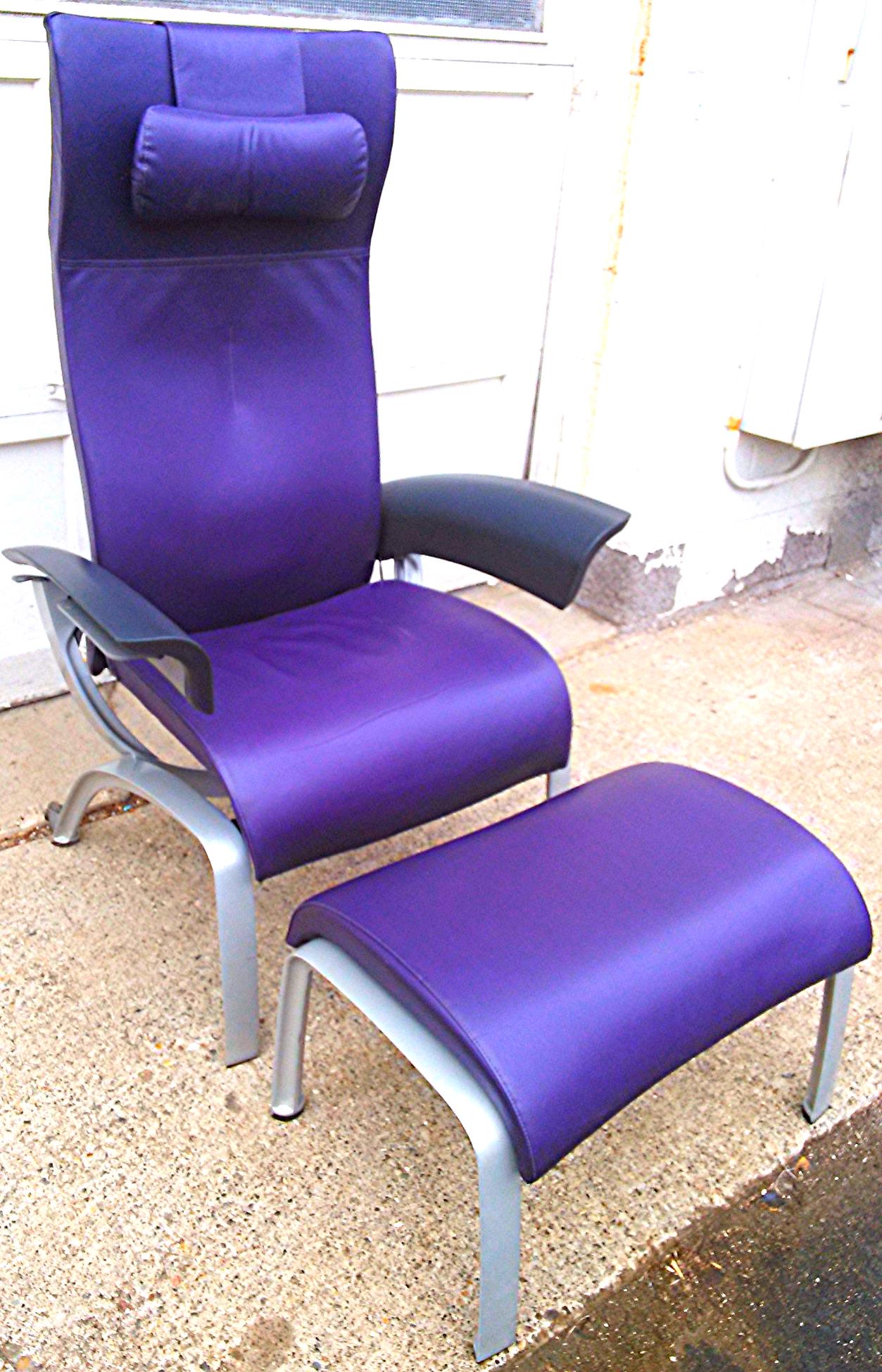 CUSTOMIZED RARE MODERN HERMAN MILLER PLUS OTTOMAN LOUNGE LEATHER CHAIR FREE SHIP