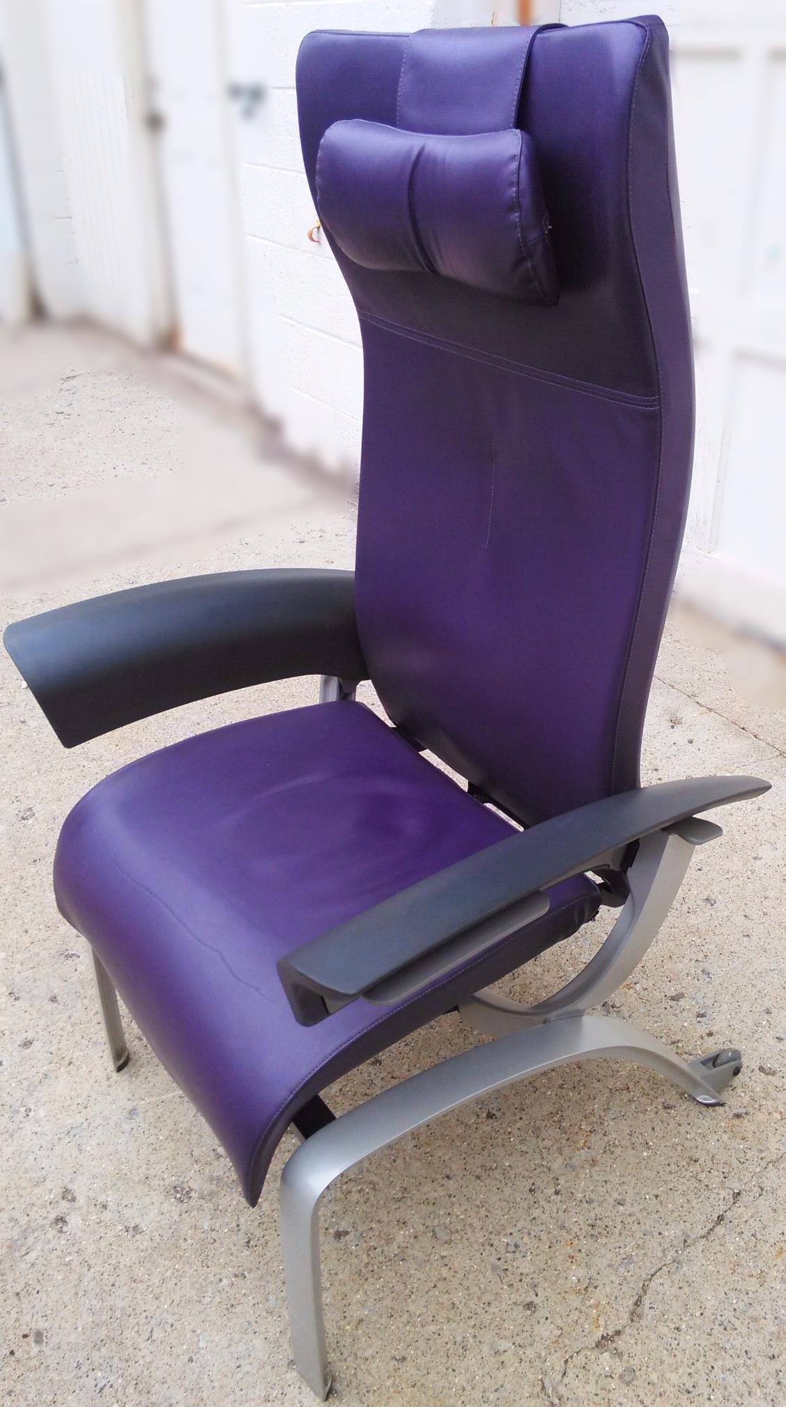 CUSTOMIZED RARE MODERN HERMAN MILLER PLUS OTTOMAN LOUNGE LEATHER CHAIR FREE SHIP