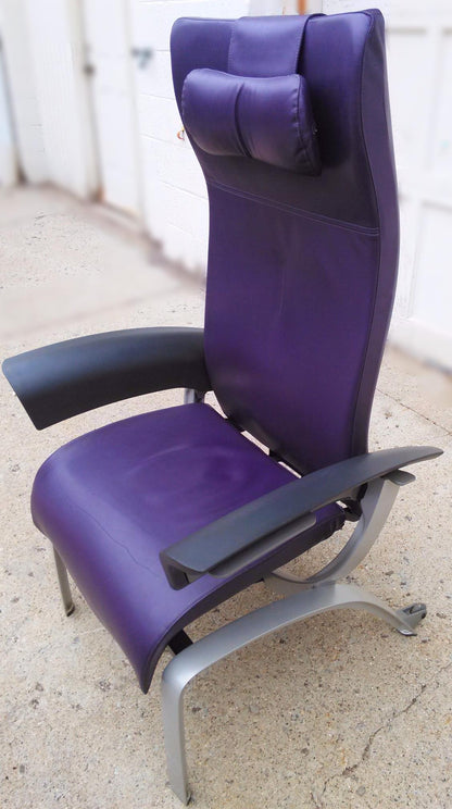 CUSTOMIZED RARE MODERN HERMAN MILLER PLUS OTTOMAN LOUNGE LEATHER CHAIR FREE SHIP