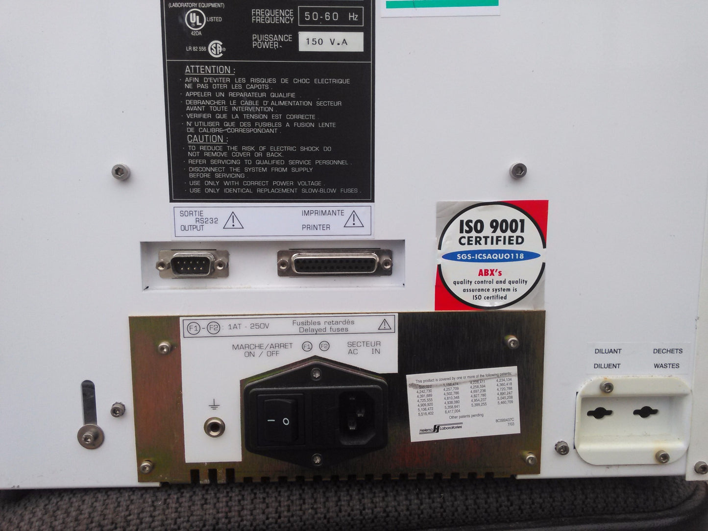 ABX Horiba Micros 60 CS Hematology Blood Analyzer & Ac Power Cable