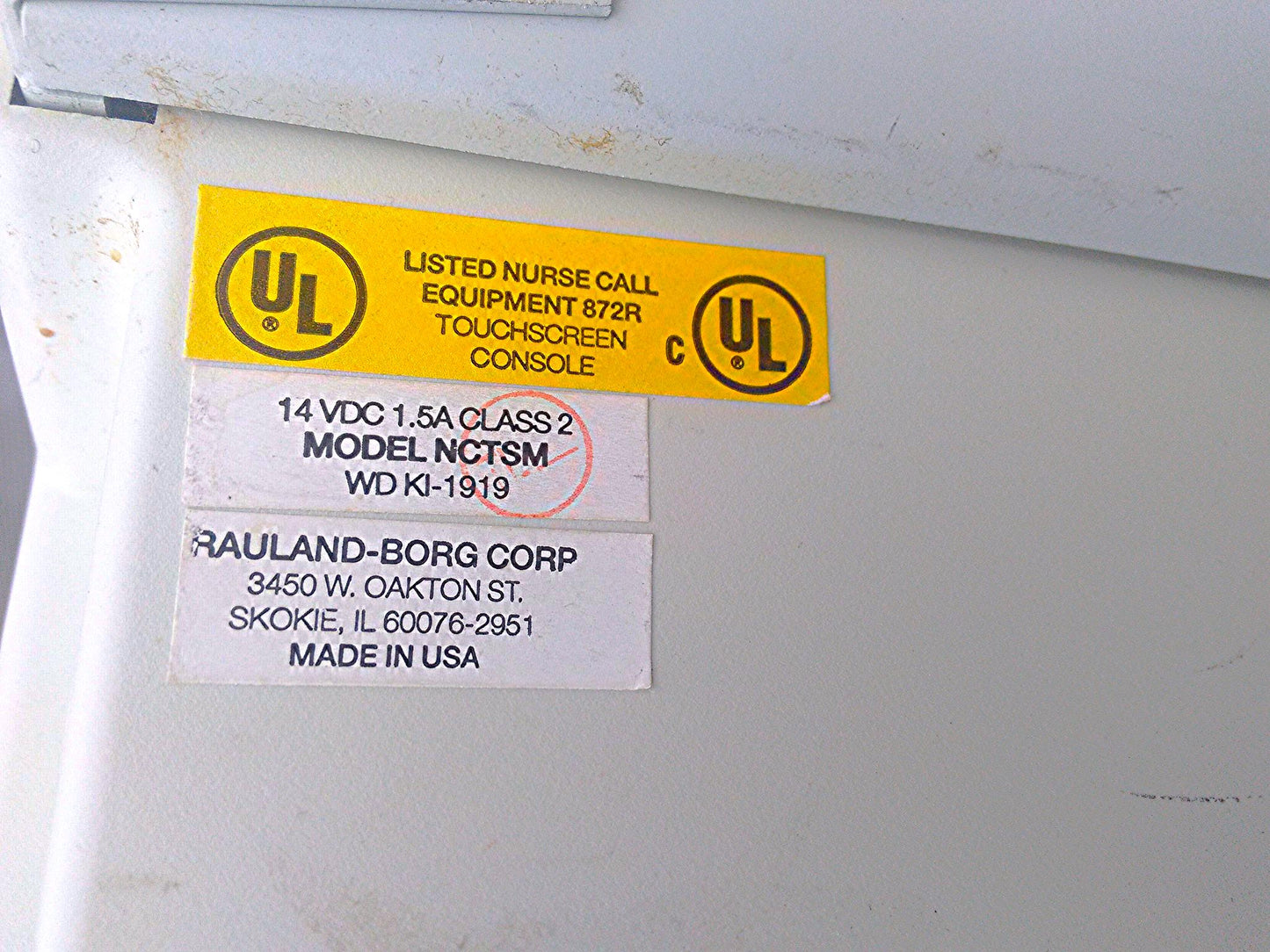 RAULAND RESPONDER IV TOUCHSCREEN CONSOLE MODEL NCTSM