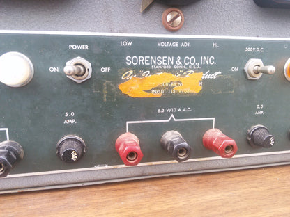 VINTAGE SORENSEN MODEL 500-BB REGULATED POWER SUPPLY