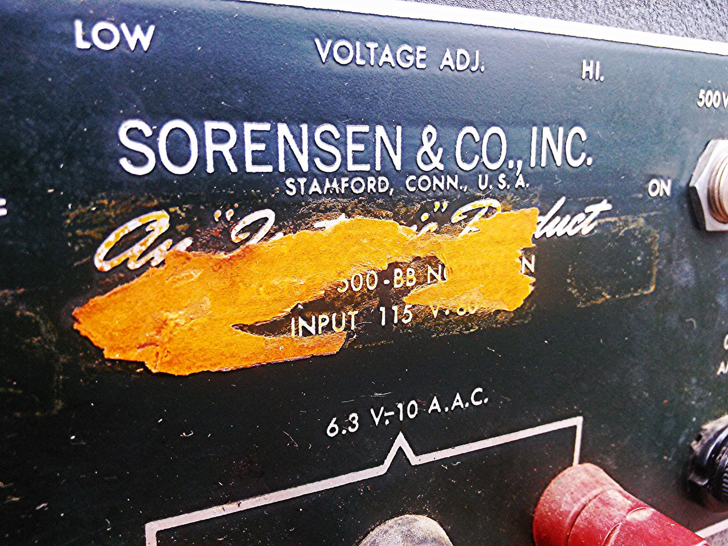 VINTAGE SORENSEN MODEL 500-BB REGULATED POWER SUPPLY