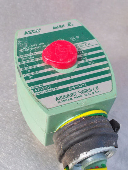 ASCO RED HAT II AUTOMATIC SWITCH NORMALLY CLOSED SOLENOID VALVE 8210G1 3/8" 120V