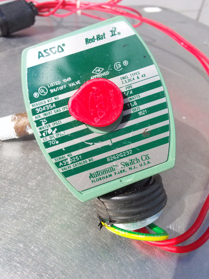 ASCO RED HAT II AUTOMATIC SWITCH NORMALLY CLOSED SOLENOID VALVE 8210G1 3/8" 120V