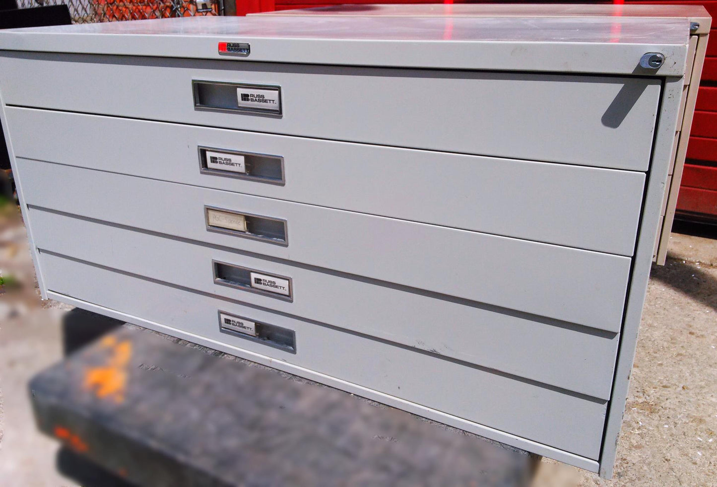 RUSS BASSETT 10 DRAWER STEEL MAP FILE 43" Wide x 22" 1/2' Deep FREE BusinessShip