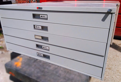 RUSS BASSETT 10 DRAWER STEEL MAP FILE 43" Wide x 22" 1/2' Deep FREE BusinessShip