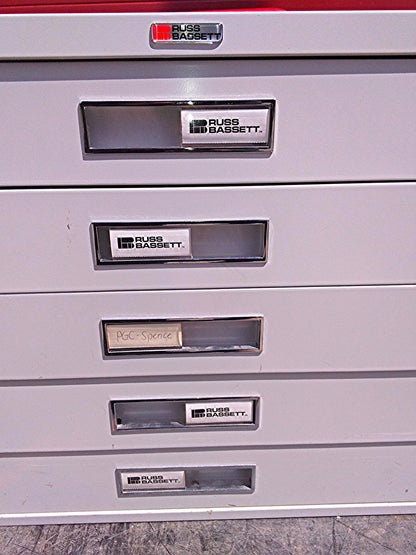 RUSS BASSETT 10 DRAWER STEEL MAP FILE 43" Wide x 22" 1/2' Deep FREE BusinessShip
