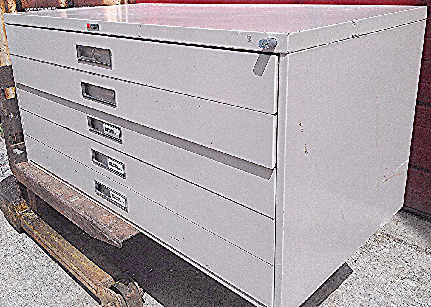 RUSS BASSETT 10 DRAWER STEEL MAP FILE 43" Wide x 22" 1/2' Deep FREE BusinessShip