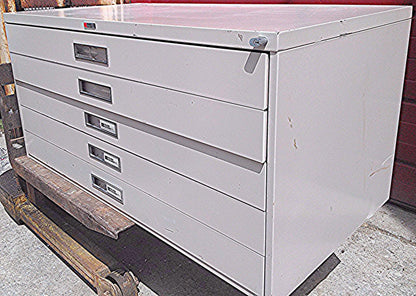 RUSS BASSETT 10 DRAWER STEEL MAP FILE 43" Wide x 22" 1/2' Deep FREE BusinessShip