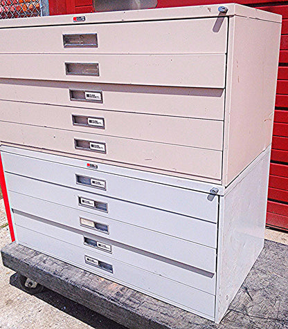 RUSS BASSETT 10 DRAWER STEEL MAP FILE 43" Wide x 22" 1/2' Deep FREE BusinessShip