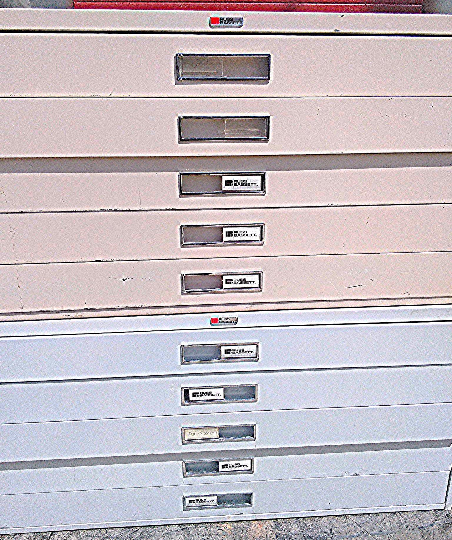RUSS BASSETT 10 DRAWER STEEL MAP FILE 43" Wide x 22" 1/2' Deep FREE BusinessShip