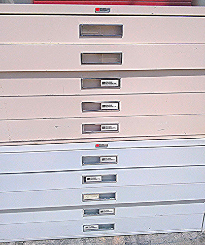 RUSS BASSETT 10 DRAWER STEEL MAP FILE 43" Wide x 22" 1/2' Deep FREE BusinessShip