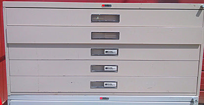 RUSS BASSETT 10 DRAWER STEEL MAP FILE 43" Wide x 22" 1/2' Deep FREE BusinessShip