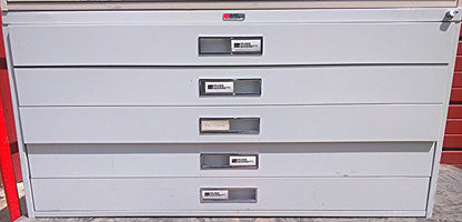 RUSS BASSETT 10 DRAWER STEEL MAP FILE 43" Wide x 22" 1/2' Deep FREE BusinessShip