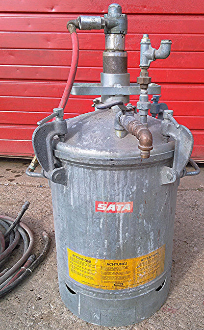 SATA SPRAY PAINT EQUIPMT PRESSURE TANK MADE GERMANY INHALL 4.8 GALLON 18 liters