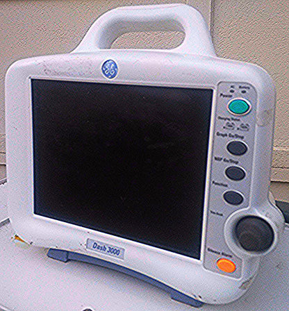 GE DASH 3000 Color Monitor ECG SPO2 Temperature CO NIBP