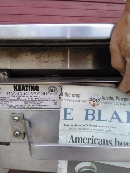 KEATING MIRACLEAN 60BFLD GAS GRILL GRIDDLE 60 x 30 & STAND ON WHEELS FREE SHIP