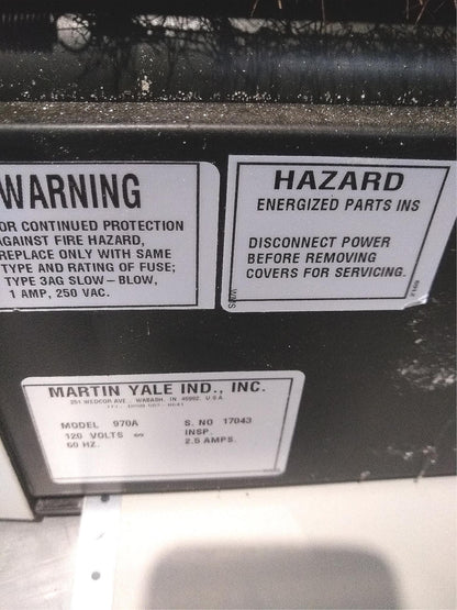 MARTIN YALE 970A BURSTER TABLE TOP 90 DAY WARRANTY WATCH VIDEO FREE SHIP