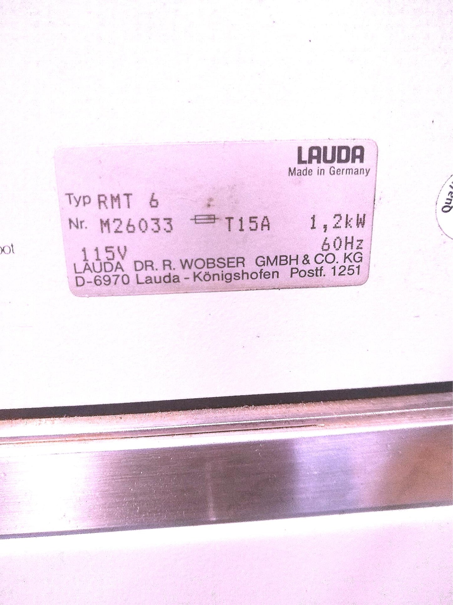 LAUDA RMT6 CIRCULATING CHILLER FREE SHIPPING