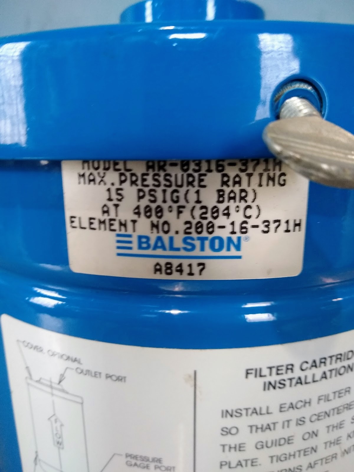 BALSTON AR-0316-371H VACUUM PUMP EXHAUST FILTER 90-Day-Warranty FREE SHIPPING