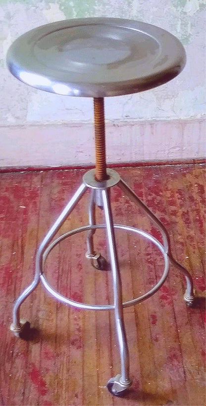 VINTAGE BLICKMAN STAINLESS STEEL DENTAL MEDICAL STOOL TATOO VETERINARY FREE SHIP