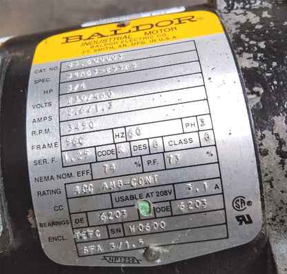 GRUNDFOS VERTICAL 3 PHASE 0.75HP D41136062E HIGH PRESSURE PUMP 22GPM FREE SHIP