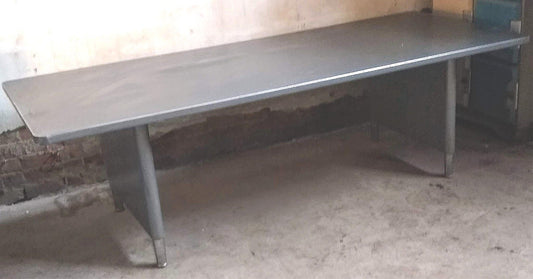 VINTAGE 1940's STEELCASE TANKER TABLE 96"x38"x29" RARE POINTED FEET FREE SHIPPIN