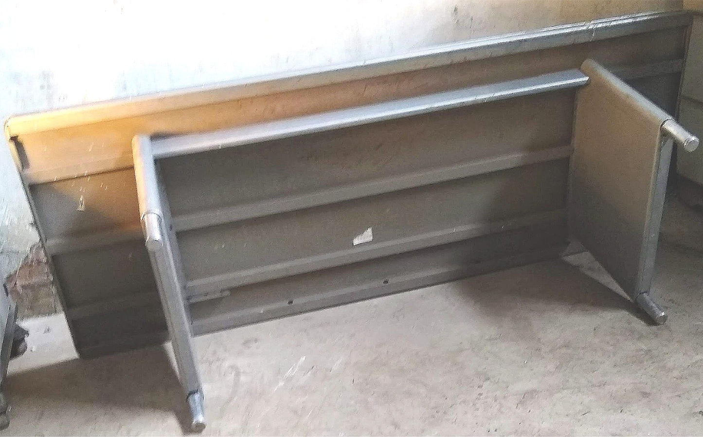 VINTAGE 1940's STEELCASE TANKER TABLE 96"x38"x29" RARE POINTED FEET FREE SHIPPIN