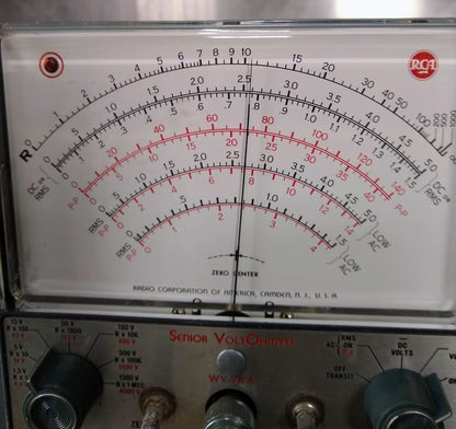 VINTAGE RCA VOLTOHMYST WV-98A with WG-299 PROBE VOLTAGE METER WARRANTY FREE SHIP
