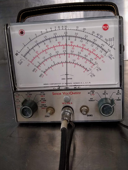 VINTAGE RCA VOLTOHMYST WV-98A with WG-299 PROBE VOLTAGE METER WARRANTY FREE SHIP