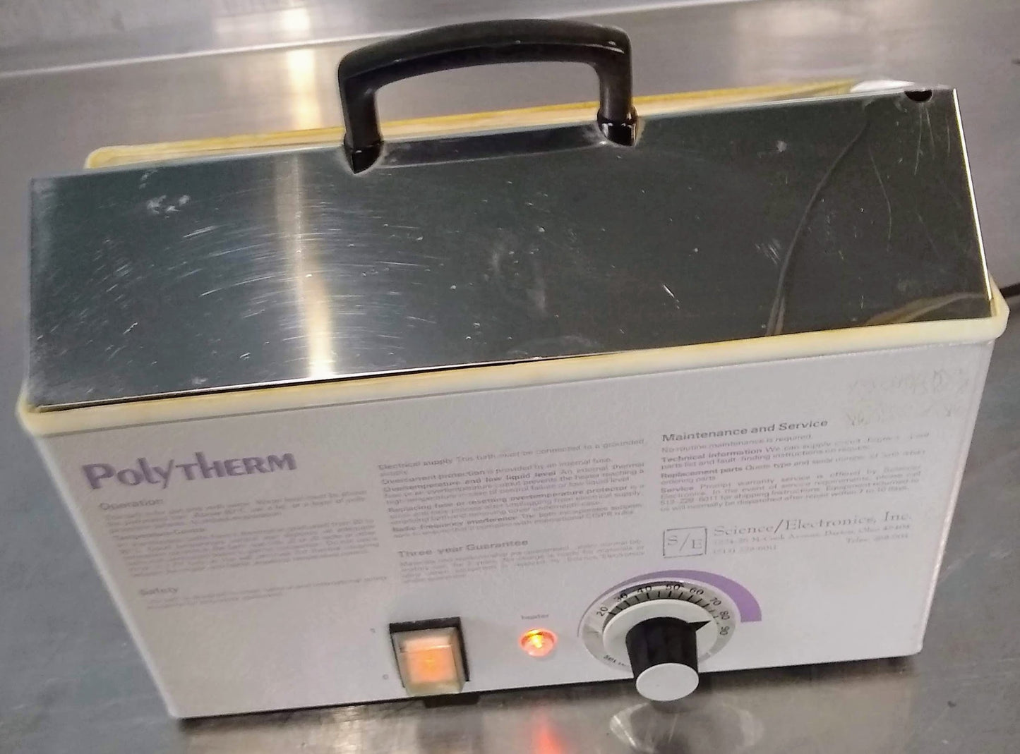 POLYTHERM TYPE PY-1 4 LITER HEATED WATER BATH with LID 90DAYWARRANTY FREE SHIP