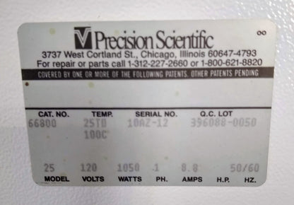 PRECISION 25 RECIPROCATING HEATED 14Liter WATER BATH COVER WARRANTY WATCH VIDEO