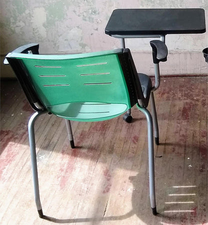 LOT 10 VECTA STEELCASE COALESSE X-STACK GREEN CHAIRS TABLET CUP HOLDER FREE SHIP