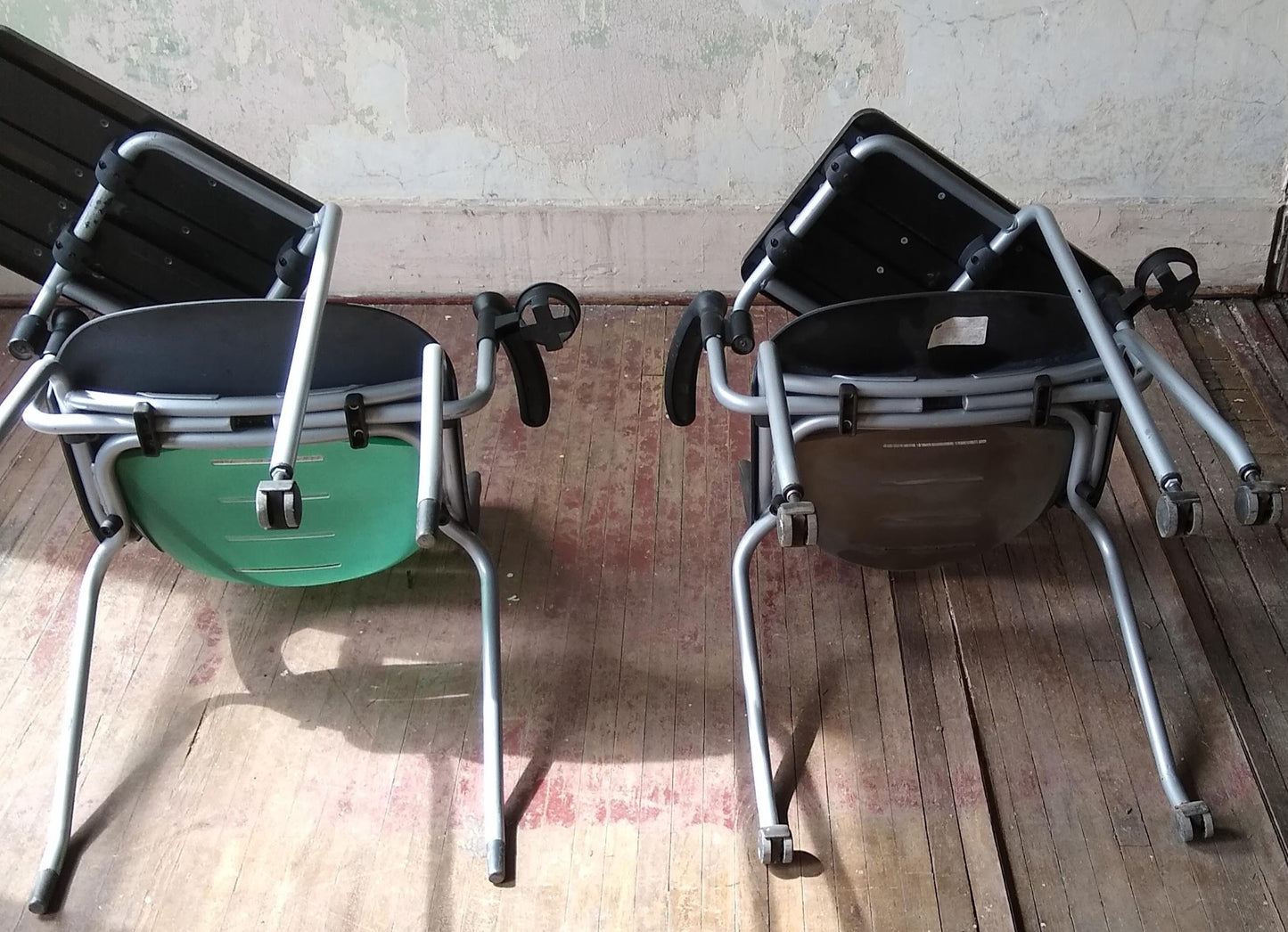 LOT 10 VECTA STEELCASE COALESSE X-STACK GREEN CHAIRS TABLET CUP HOLDER FREE SHIP