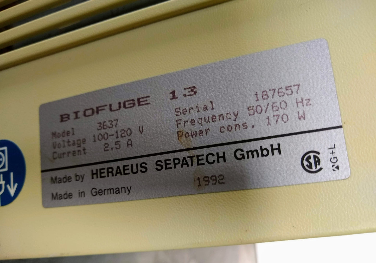 HERAEUS BAXTER BIOFUGE 13 LABOFUGE 200 & ROTOR 90DAYWARRANTY FREESHIP WATCHVIDEO